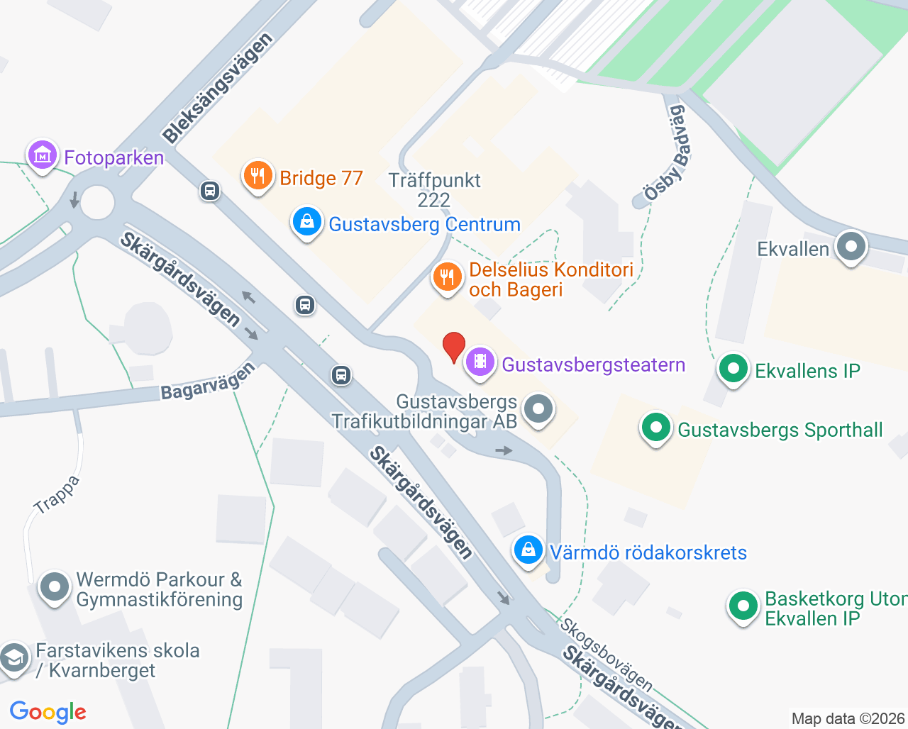 Karta till Folktandvården Gustavsberg