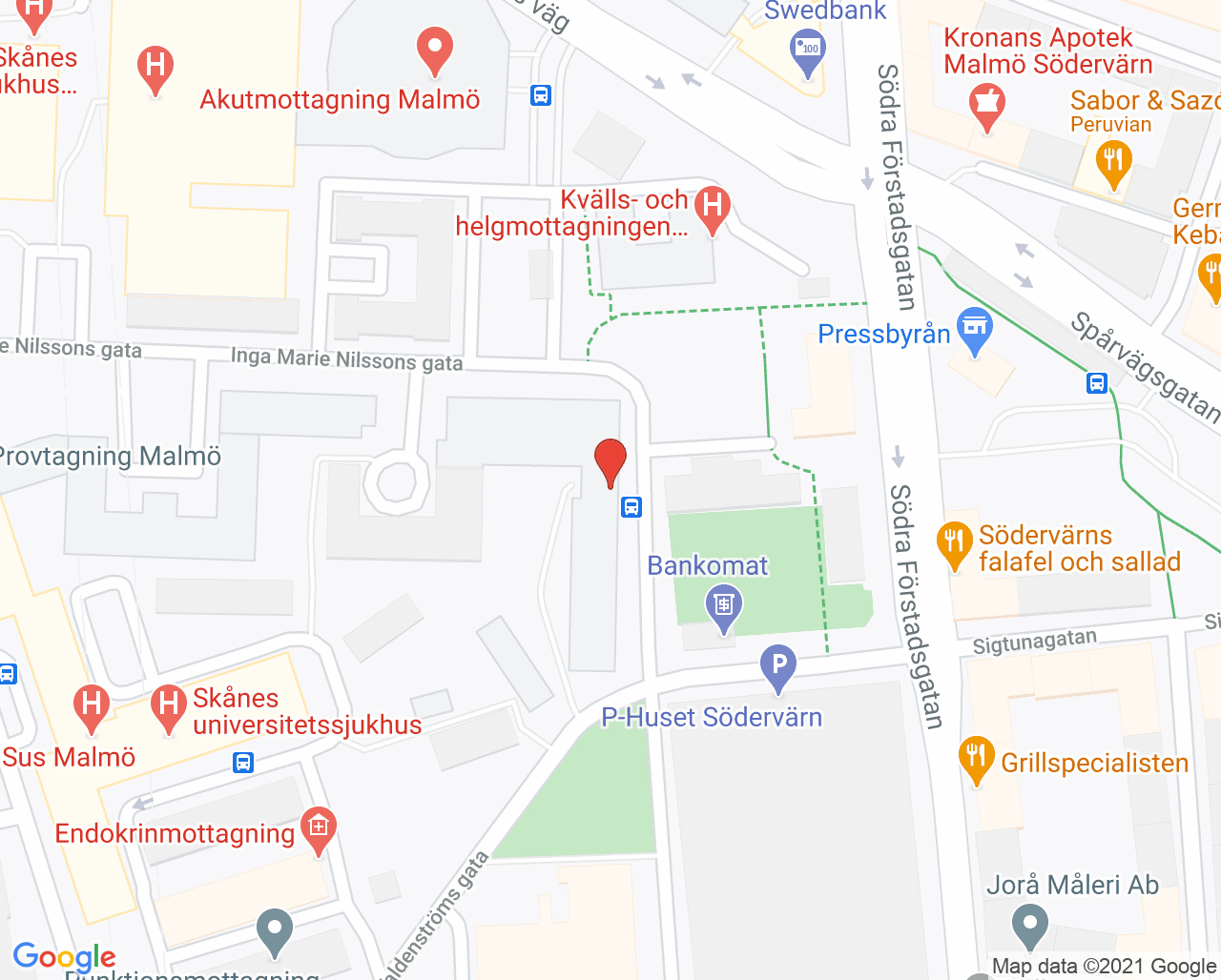 Karta till Klinisk neurofysiologi Malmö