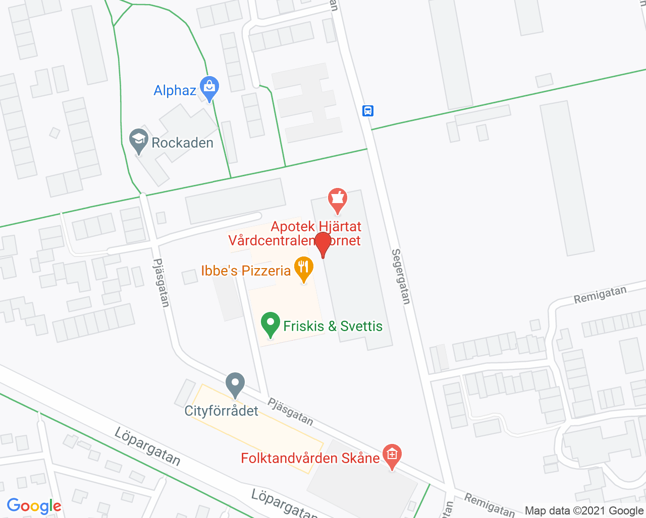 Karta till Vårdcentralen Tornet