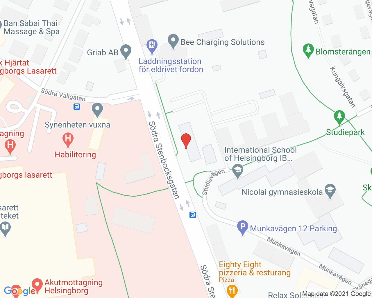 Karta till Kuratorsmottagning Helsingborg