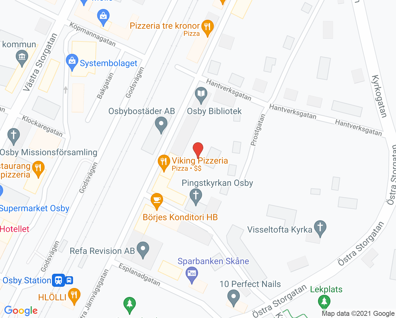 Karta till Kry Barnavårdcentral Osby