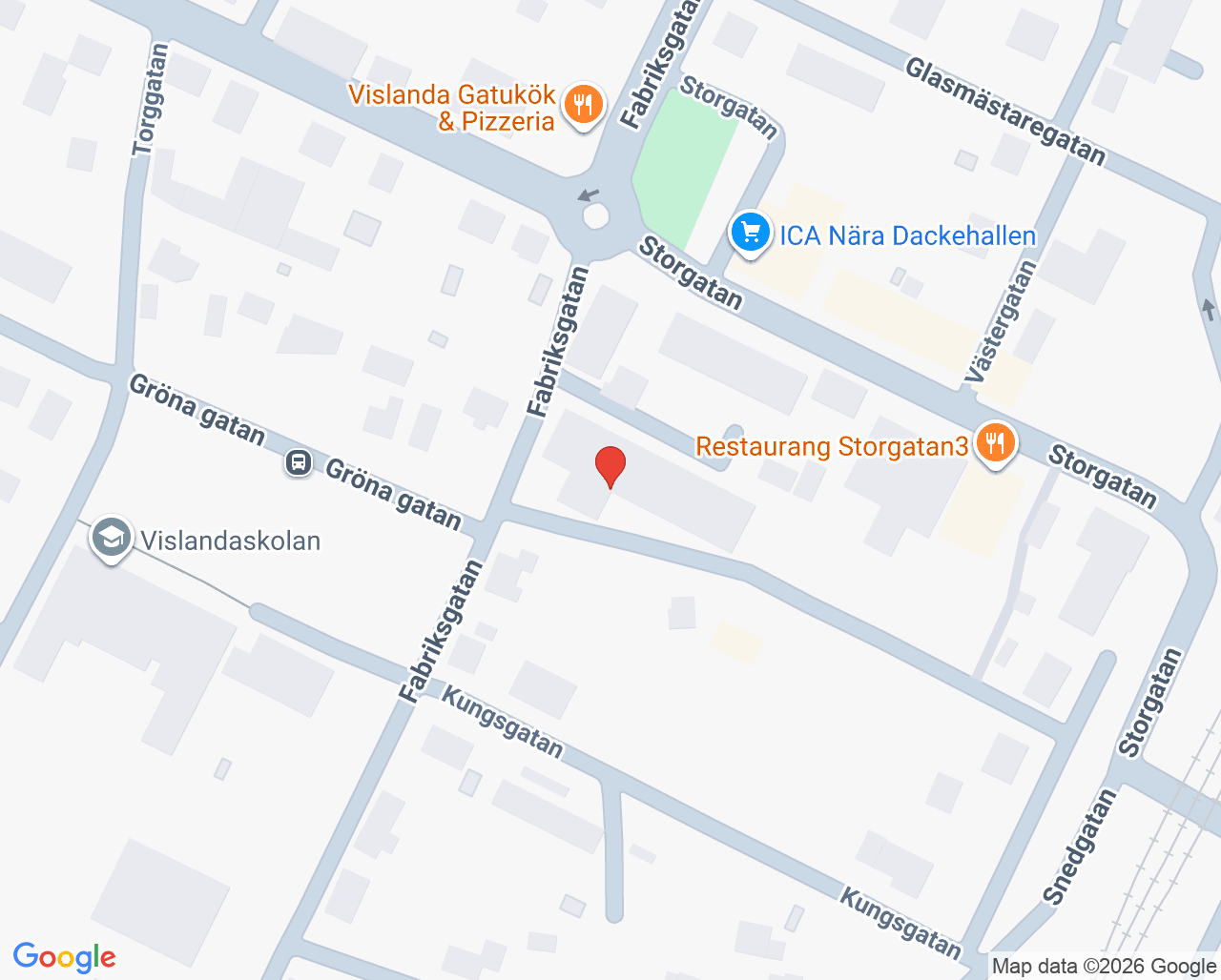 Karta till Vårdcentralen Achima Care Vislanda, Vislanda