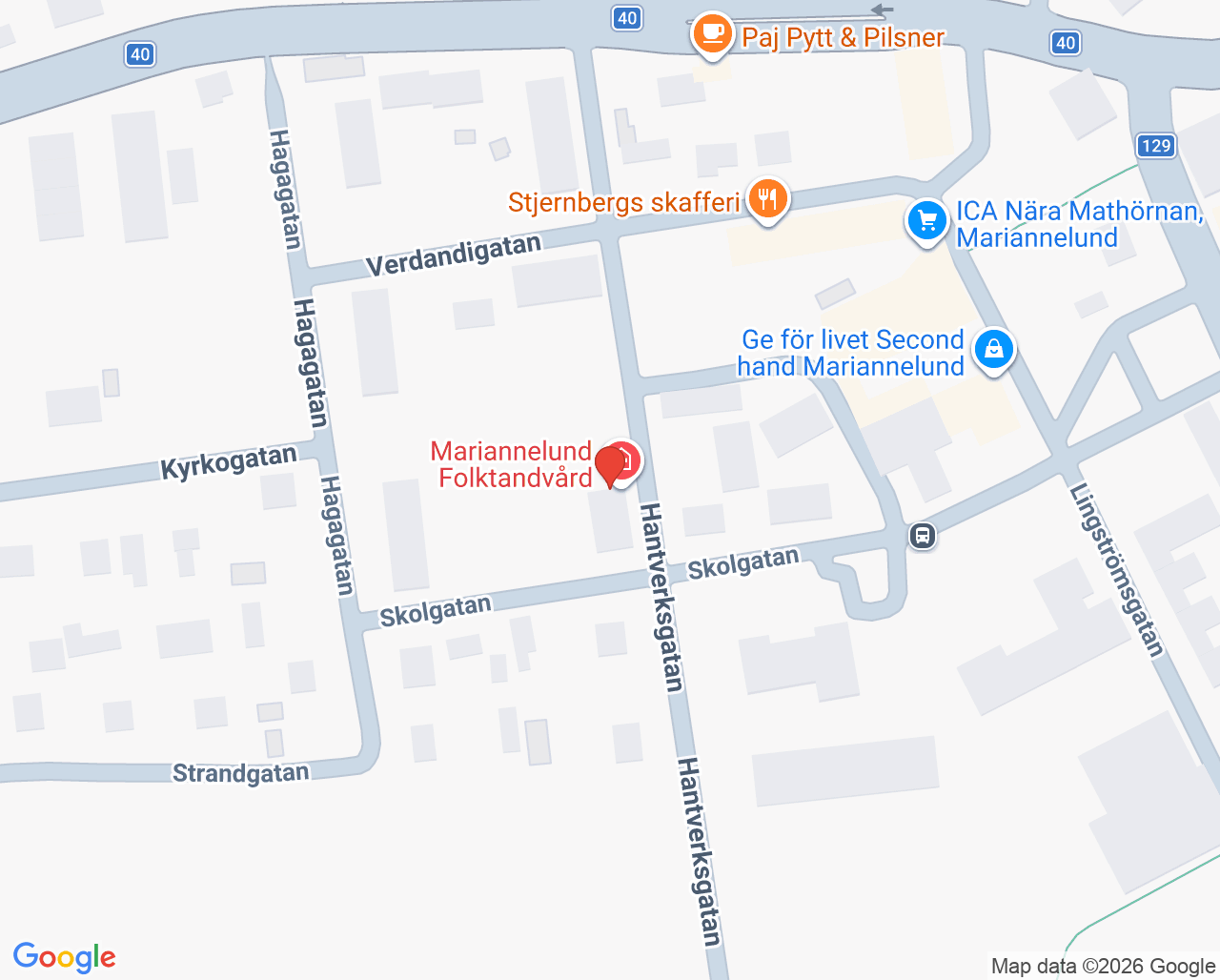 Karta till Mariannelund Folktandvård