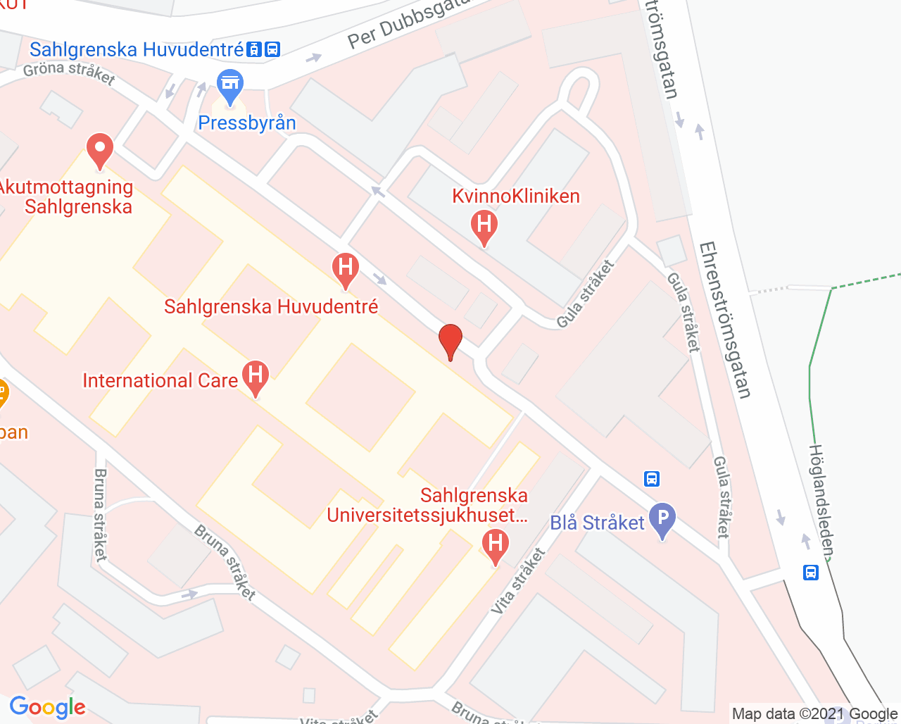 Karta till Operation 2 Sahlgrenska, Göteborg