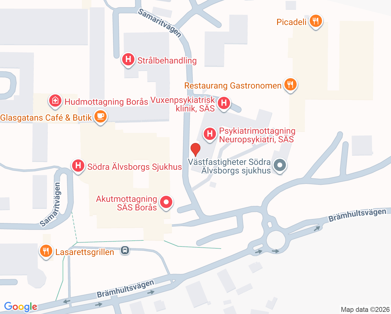 Karta till Specialistkliniken för bettfysiologi Borås, Borås