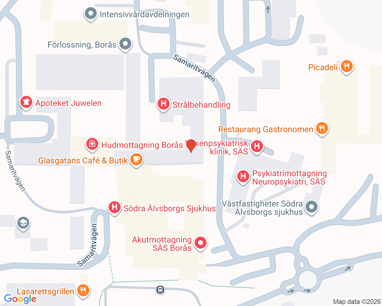Karta till SÄS Vårdhotell Borås, Borås