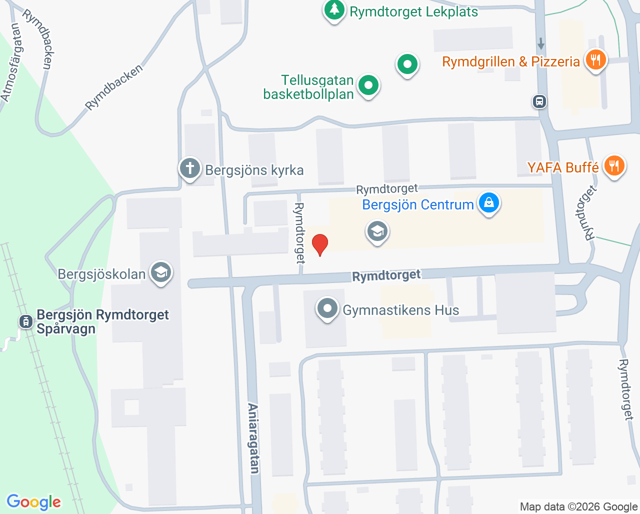 Karta till Bergsjön barnmorskemottagning, Göteborg