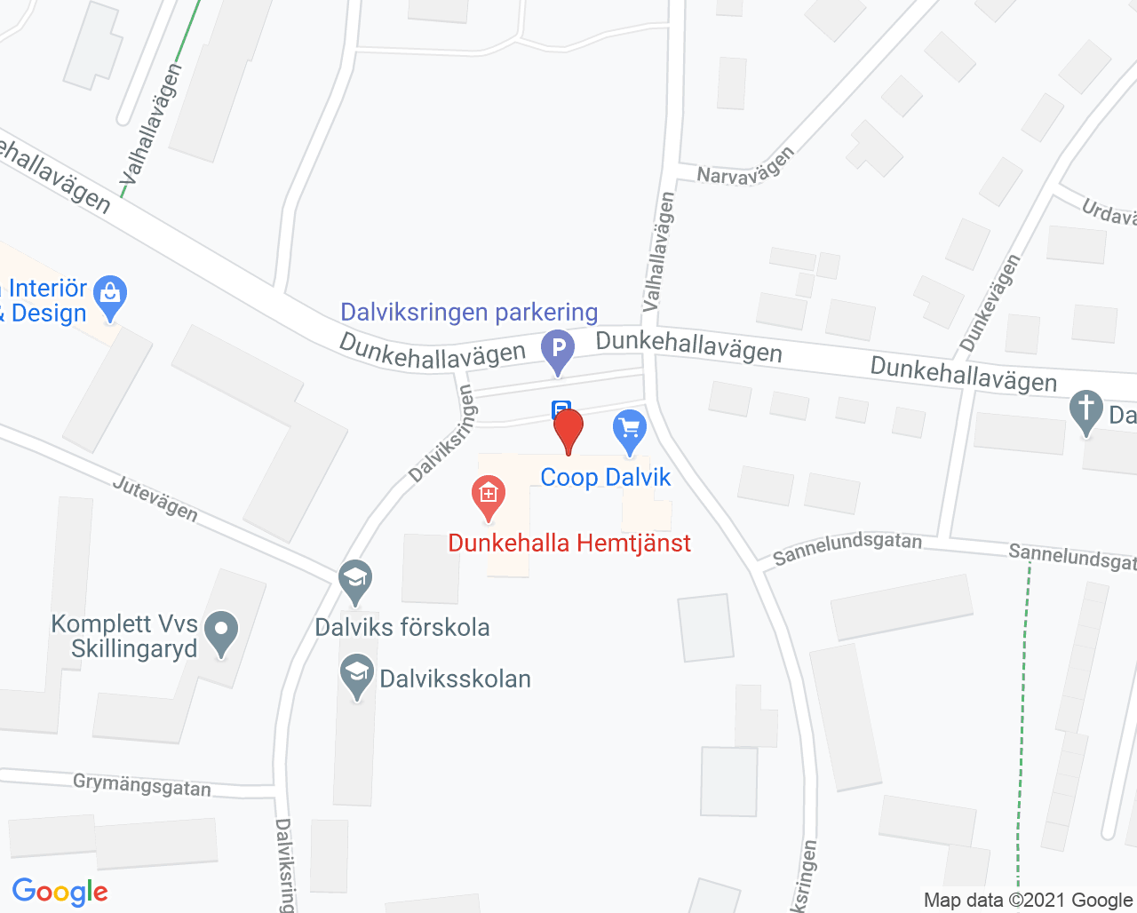 Karta till Kvinnohälsovården Dalvik Jönköping
