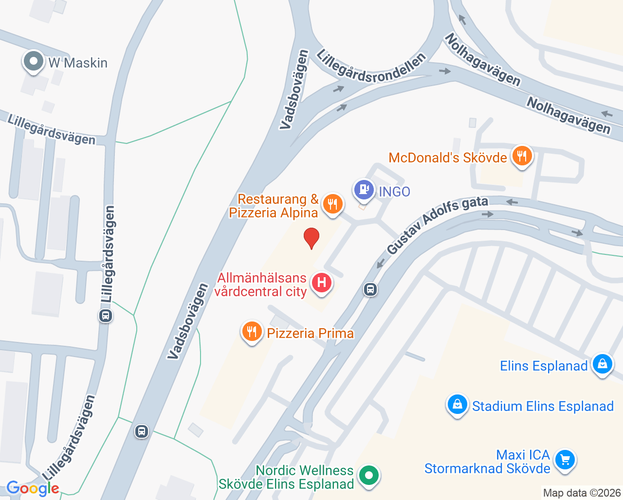 Karta till Capio Vårdcentral Skövde Lunden, Skövde
