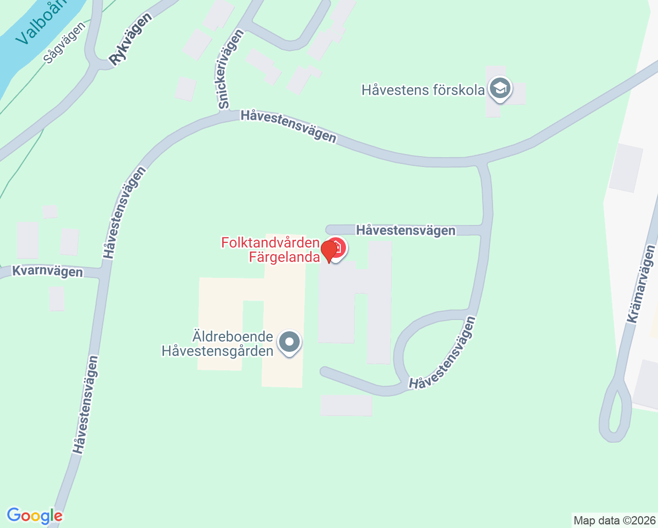 Karta till Färgelanda barnmorskemottagning, Färgelanda