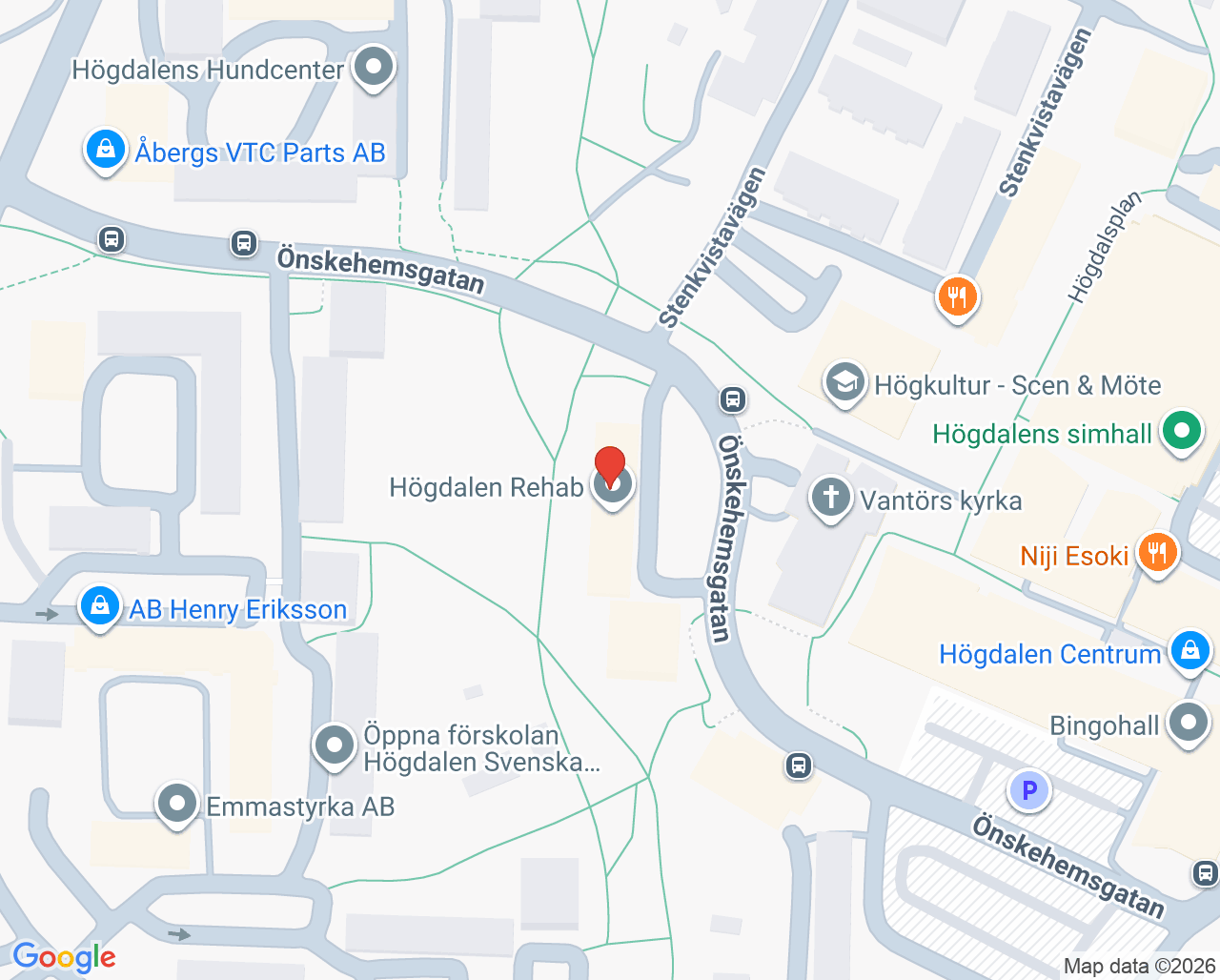 Karta till Capio Vårdcentral Högdalen, Capio Närsjukvård AB