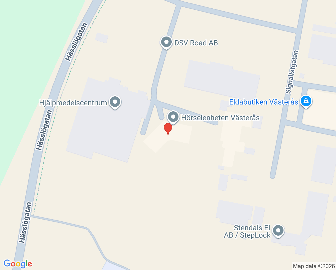Karta till Hörselenheten Västerås