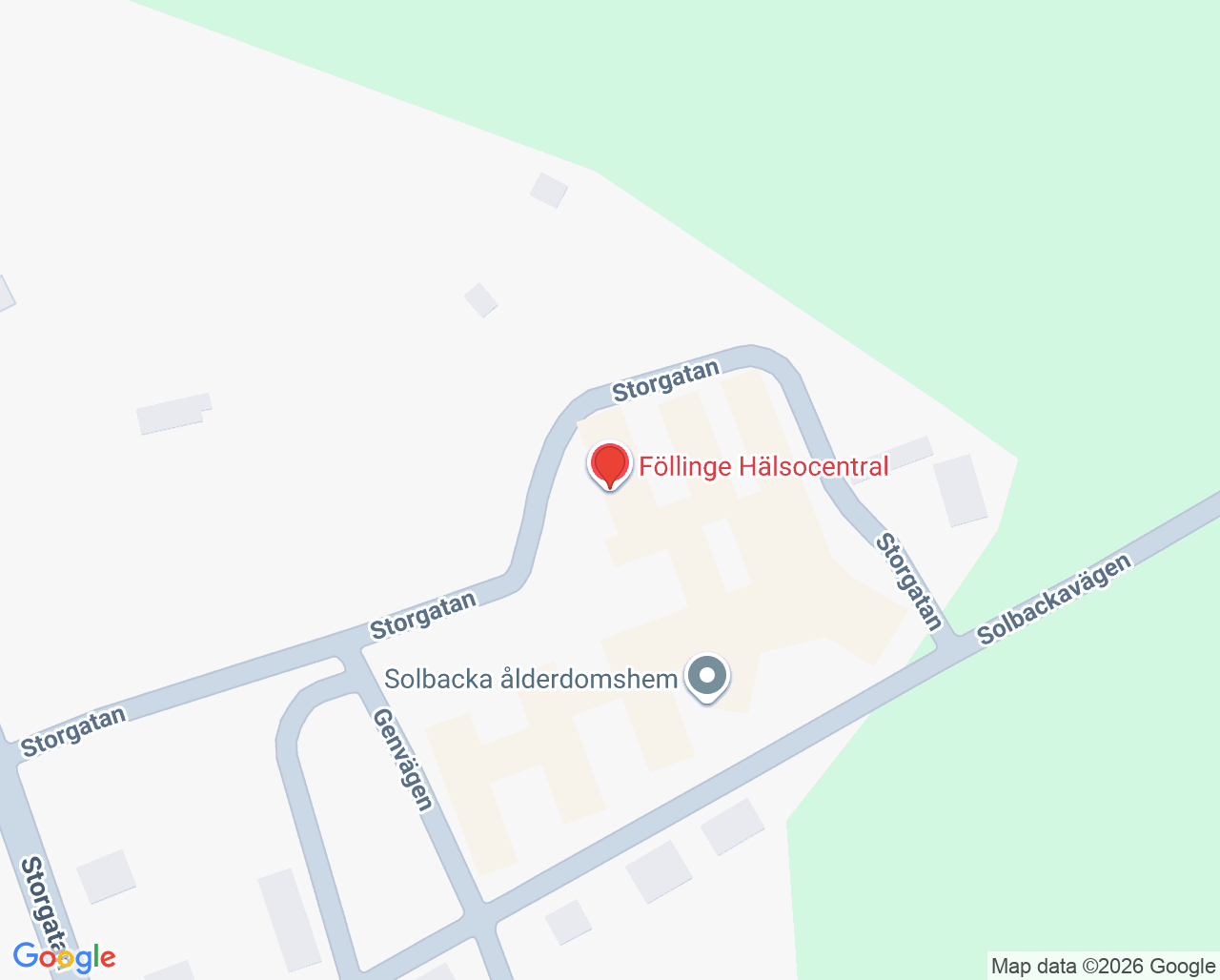 Karta till Föllinge hälsocentral
