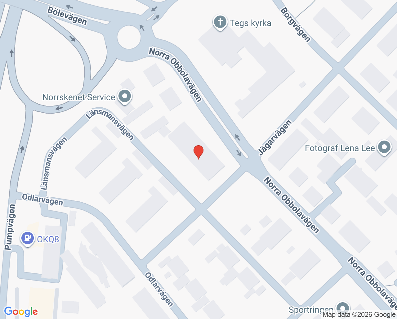 Karta till Folktandvården Teg