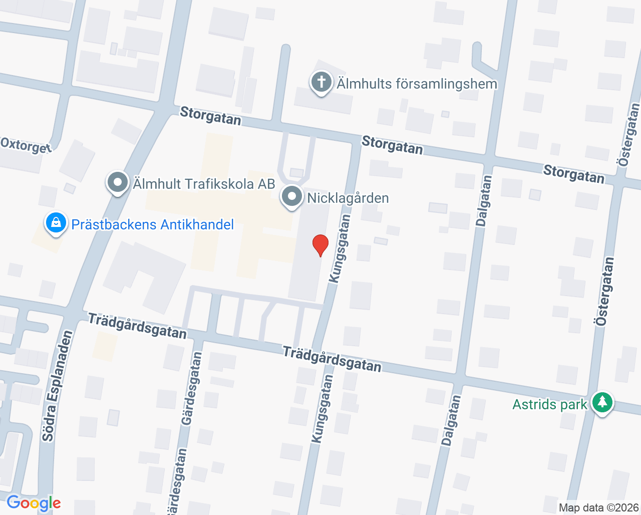 Karta till Vårdcentralen Achima Care Älmhult, Älmhult