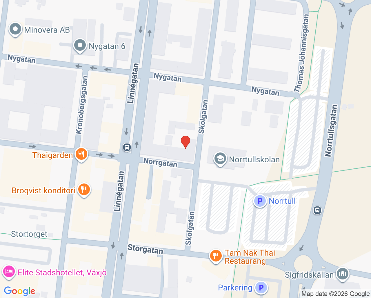 Karta till Tandvårdsteamet Växjö Tandläkare Elin Roos, Växjö