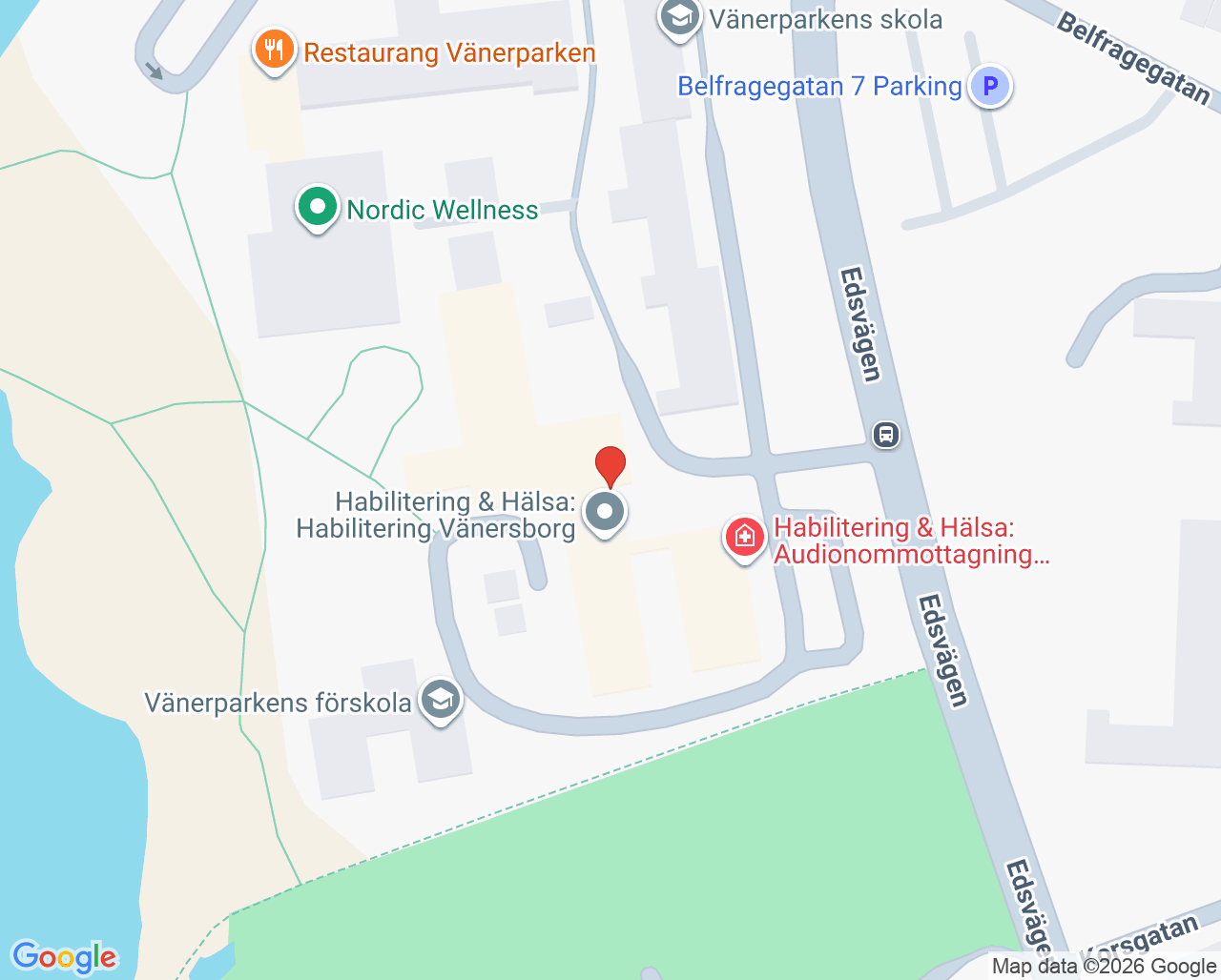 Karta till Habilitering Vänersborg barn och ungdom, Vänersborg