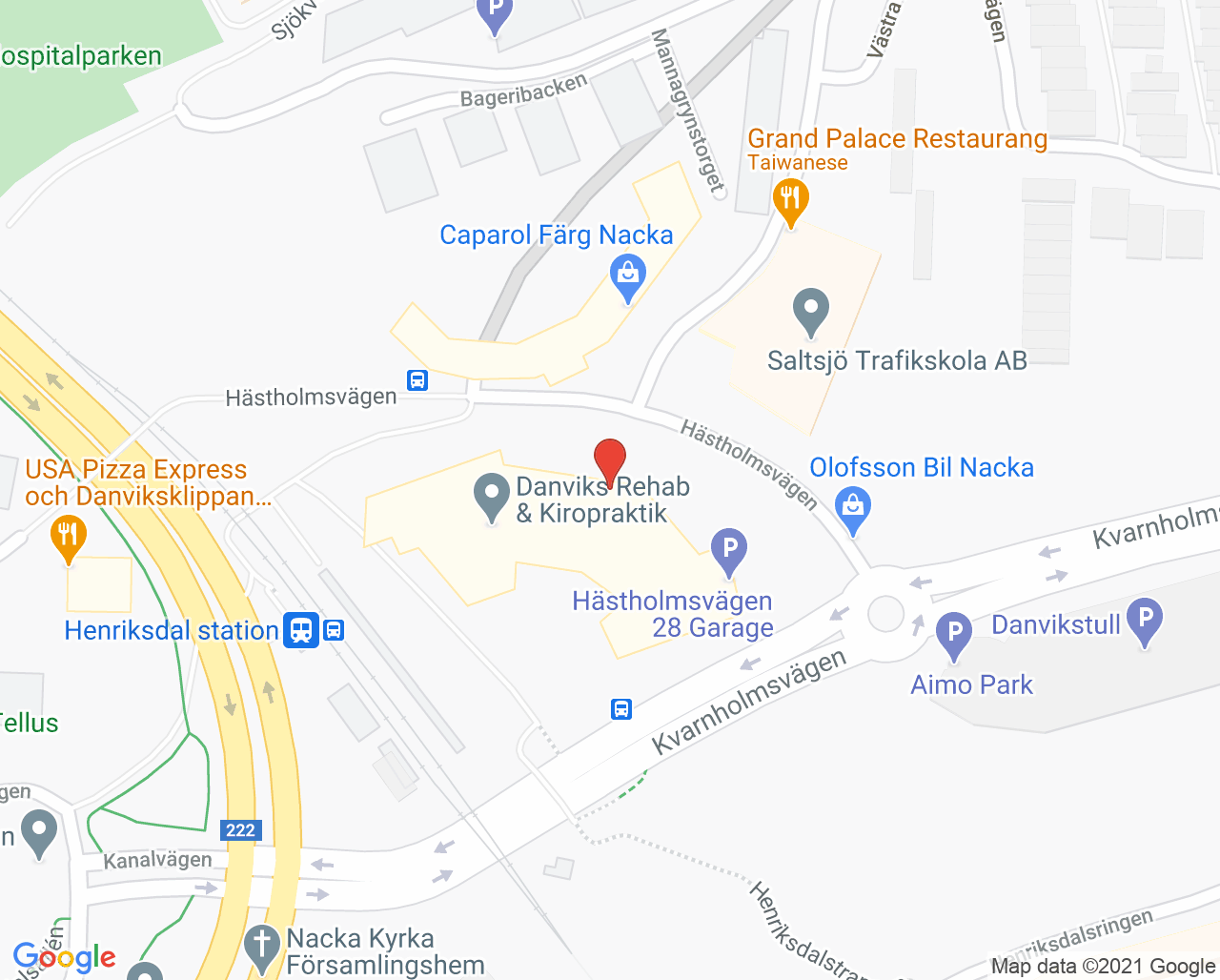Karta till Danviks vårdcentral