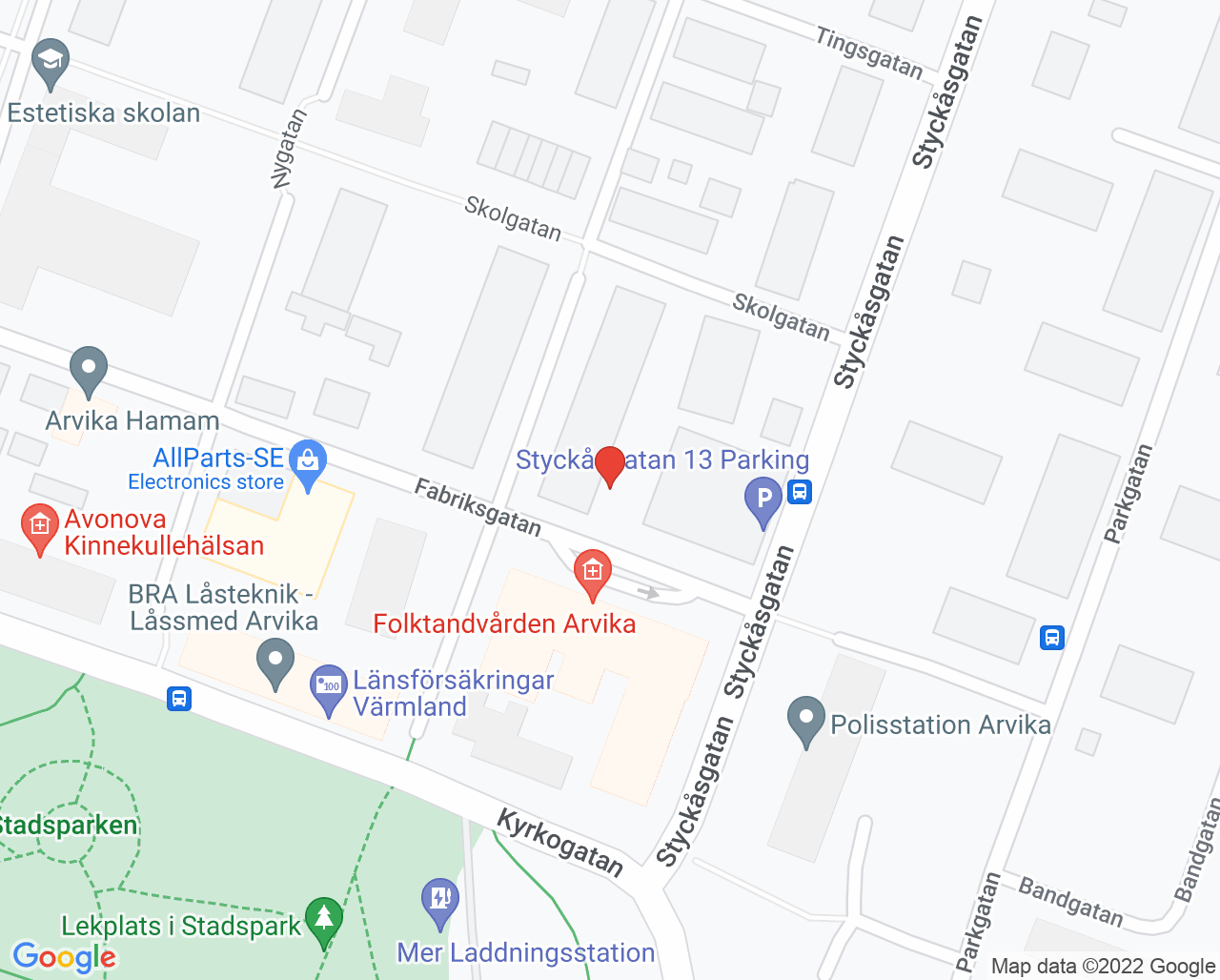 Karta till Folktandvården Arvika