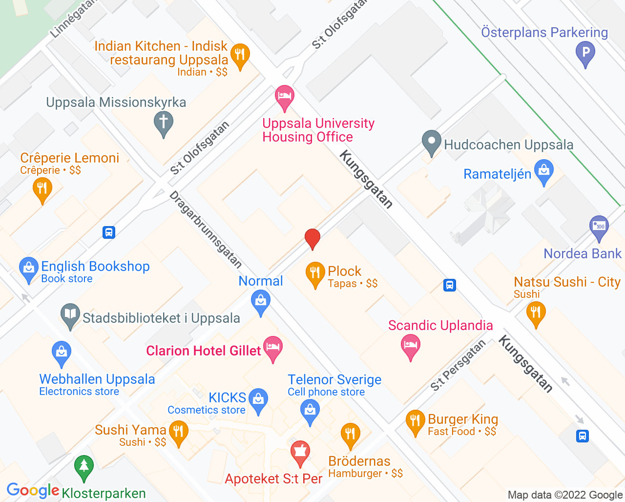 Karta till Gladare Fötter - Petras Fotvård, Uppsala