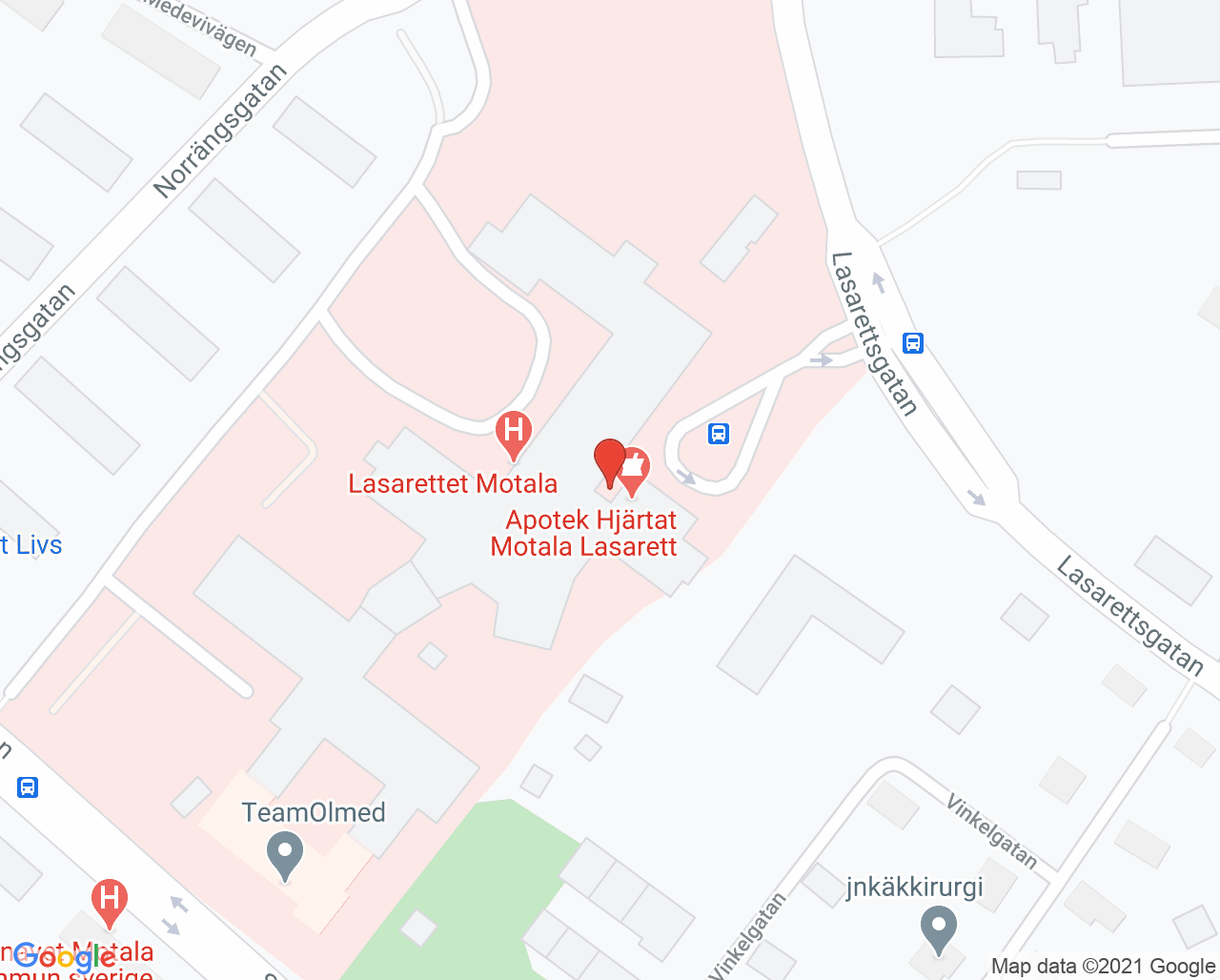 Karta till Hematologimottagningen LiM, Hematologiska kliniken