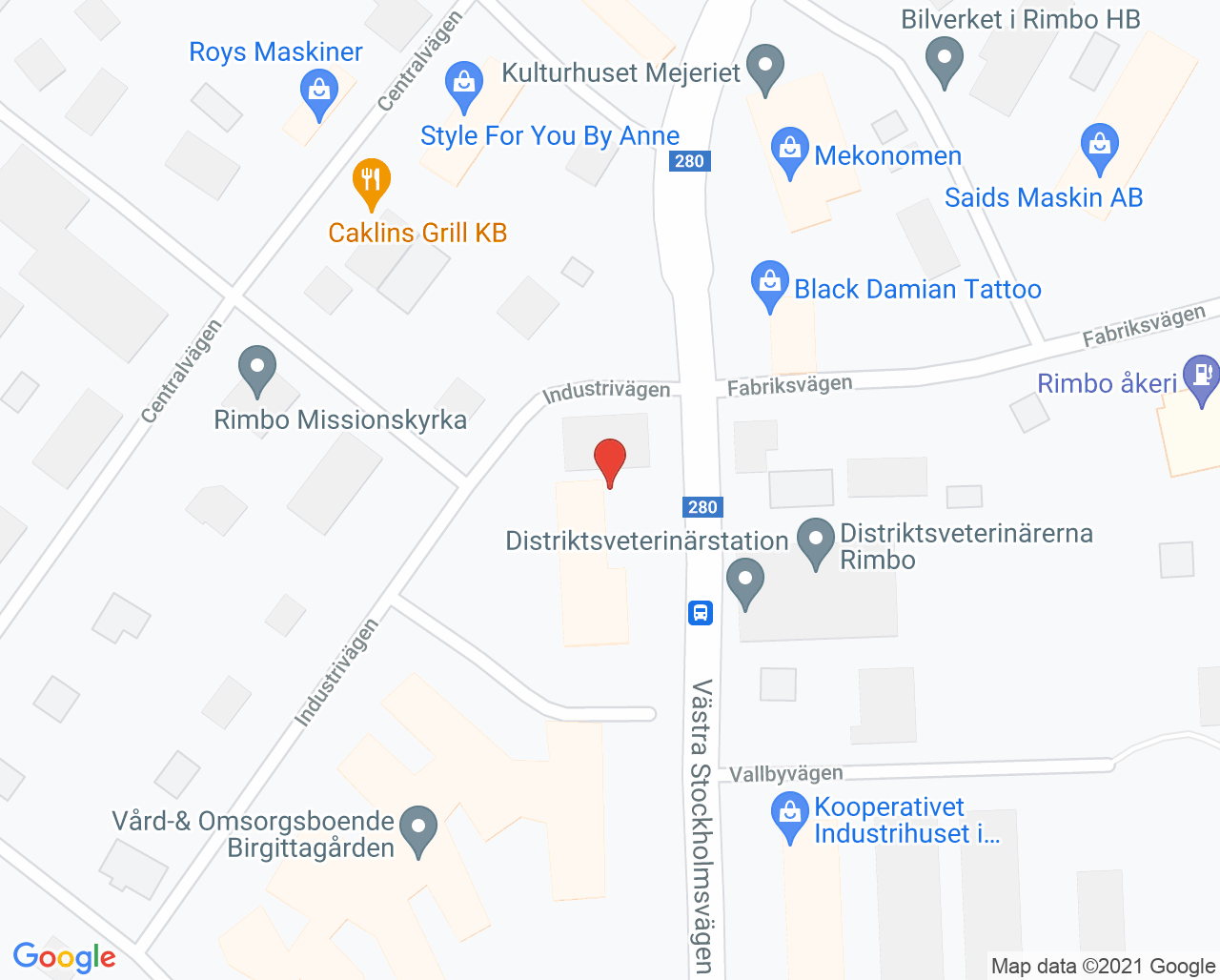 Karta till Doktor.se Rimbo-Edsbro Primärvårdsrehabilitering