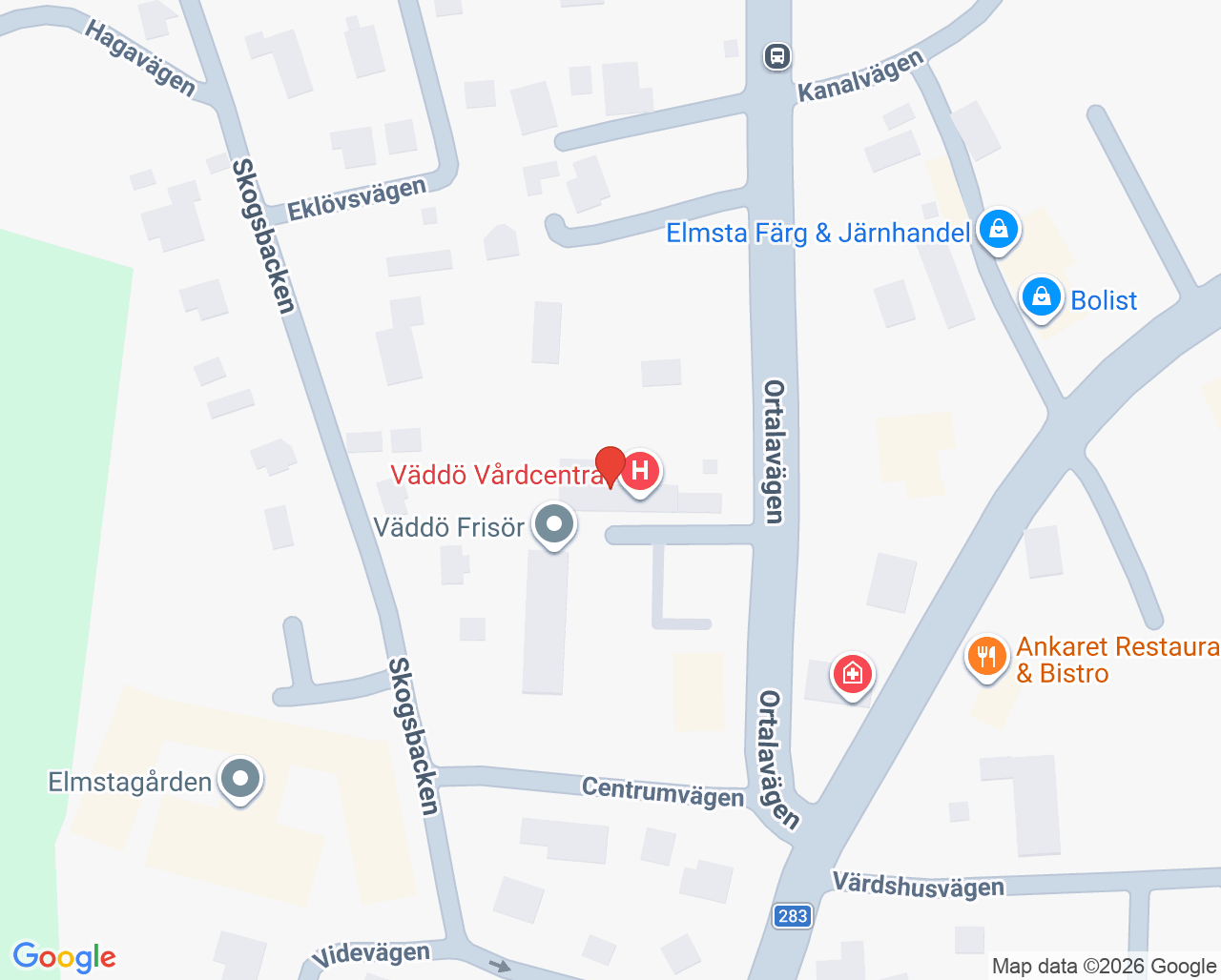 Karta till Väddö barnavårdscentral, Tiohundra