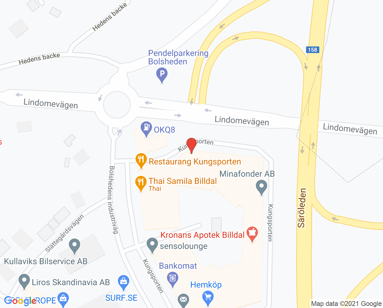 Karta till TINA-mottagningen, Billdal