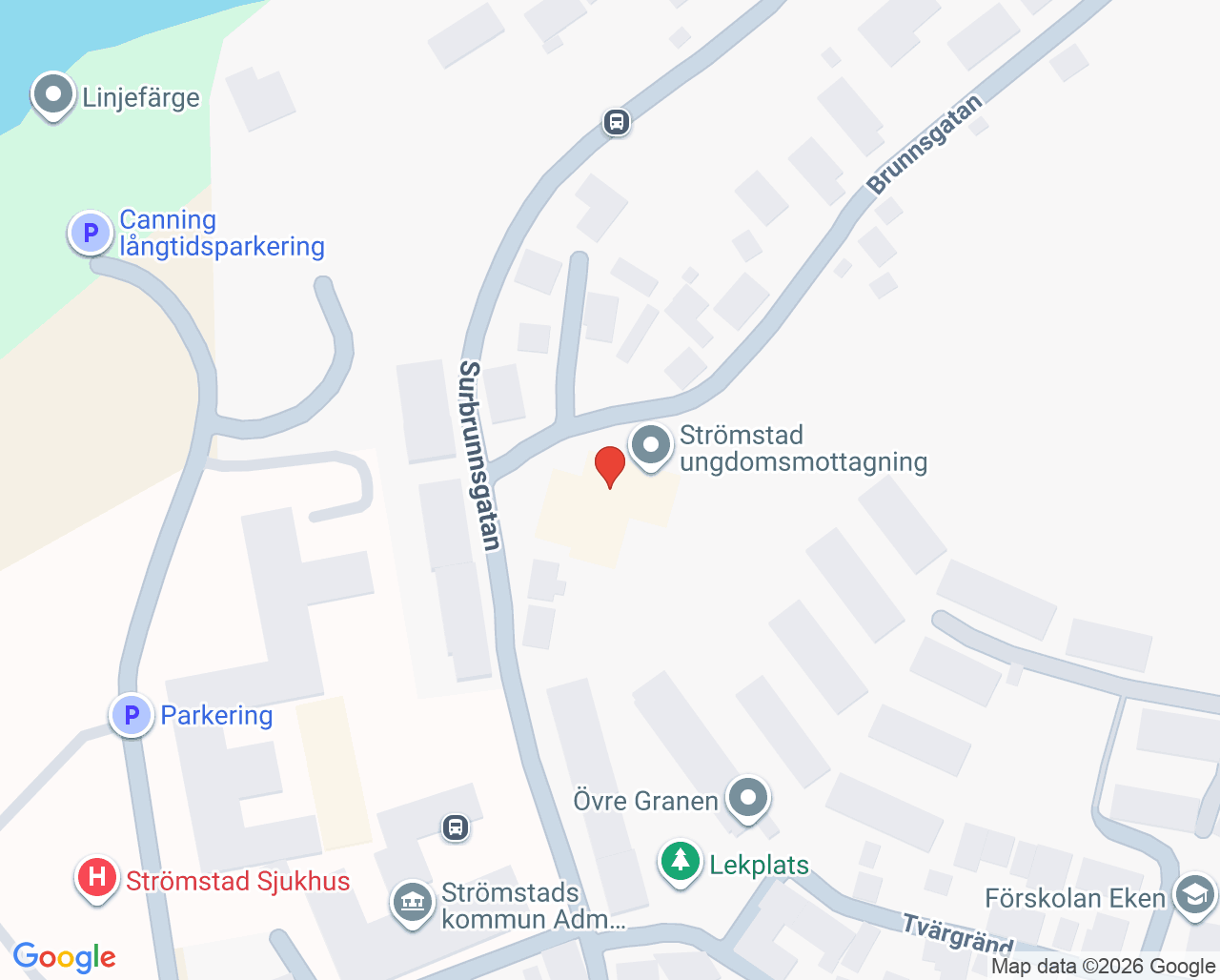 Karta till Strömstad barnmorskemottagning, Strömstad