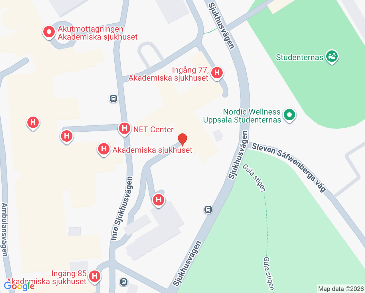 Karta till SCAPIS testcentrum, Uppsala
