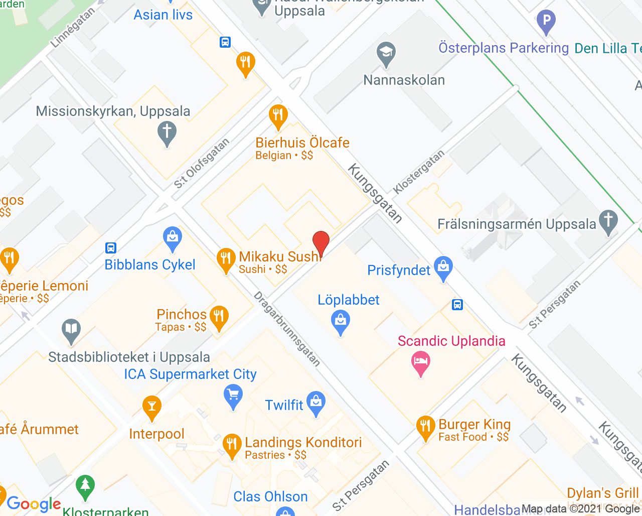 Karta till Fotpappan, Uppsala