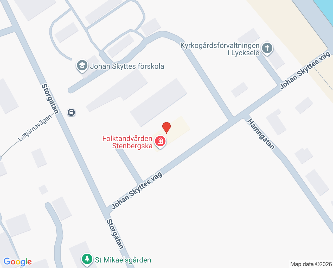 Karta till Barn- och ungdomshabilitering Lycksele