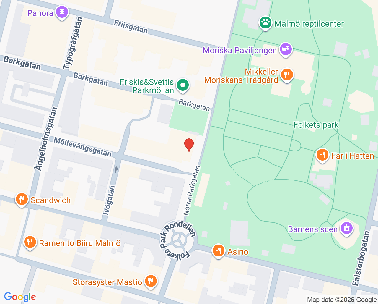 Karta till Barnmorskemottagningen Familjens Hus Malmö