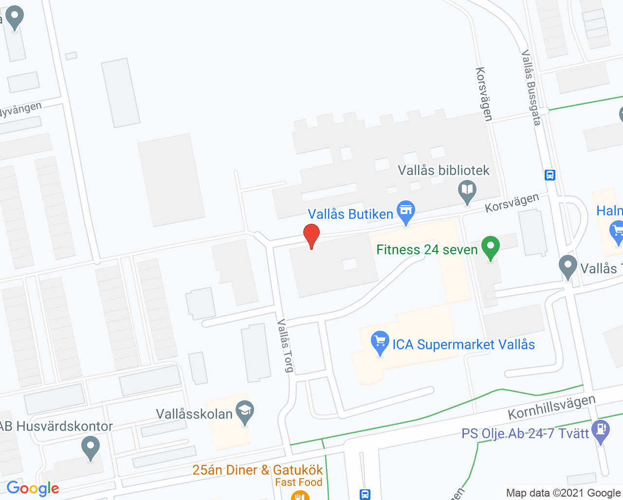Karta till Provtagningen Vallås, Halmstad