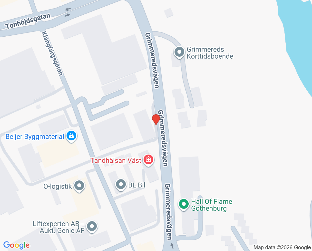 Karta till Aryas Specialistvård, Göteborg
