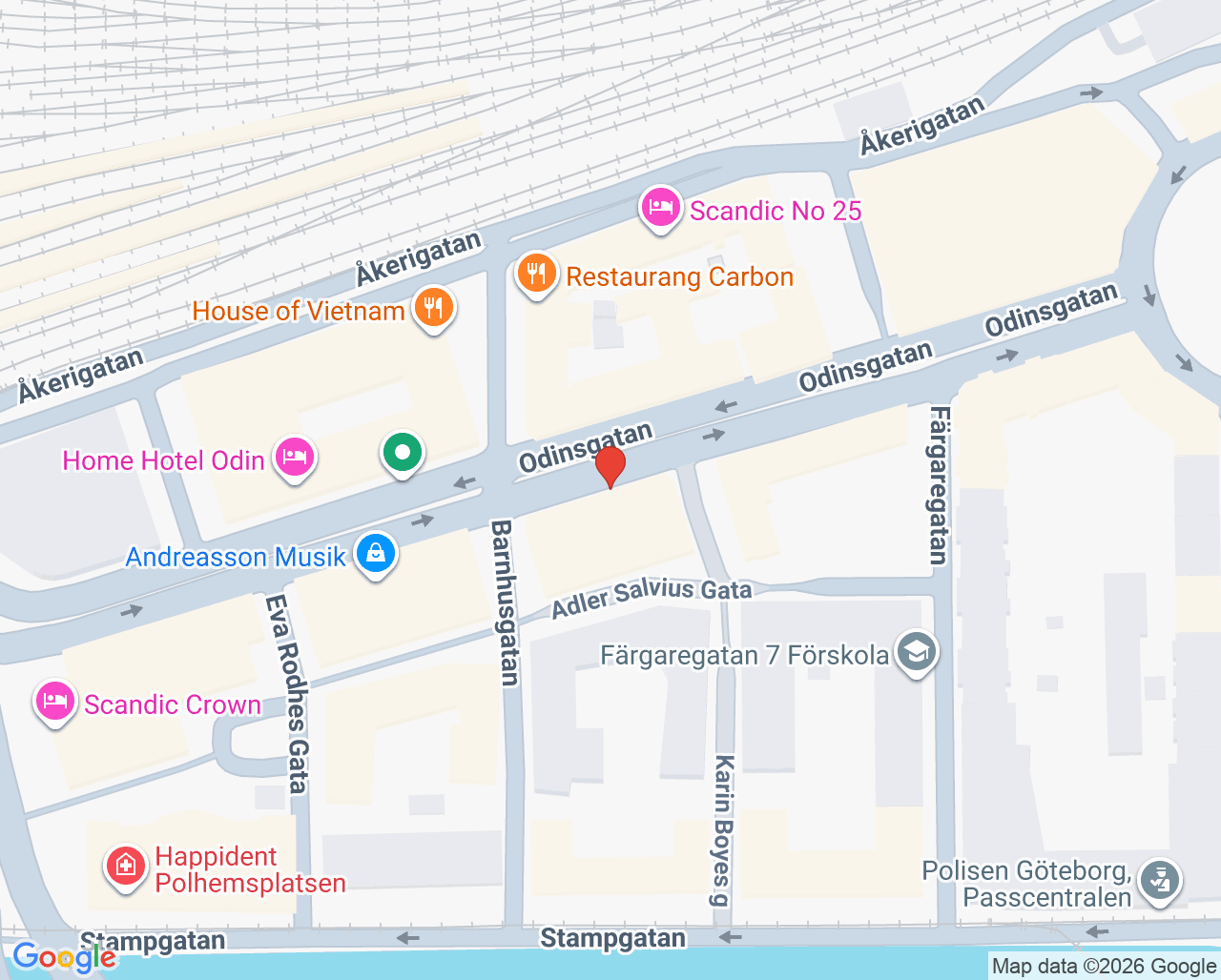 Karta till Oris Dental Odin, Göteborg