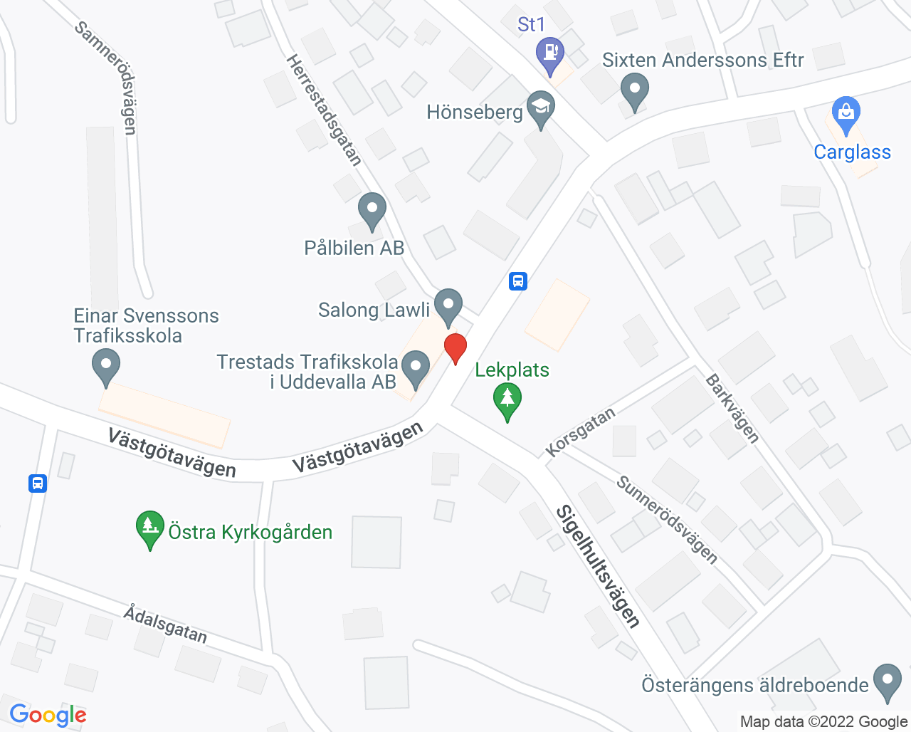 Karta till Familjeläkarna Uddevalla Rehab, Uddevalla