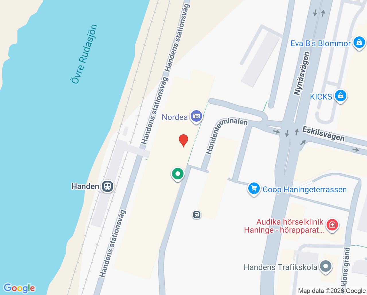 Karta till Folktandvården Handen Pedodonti