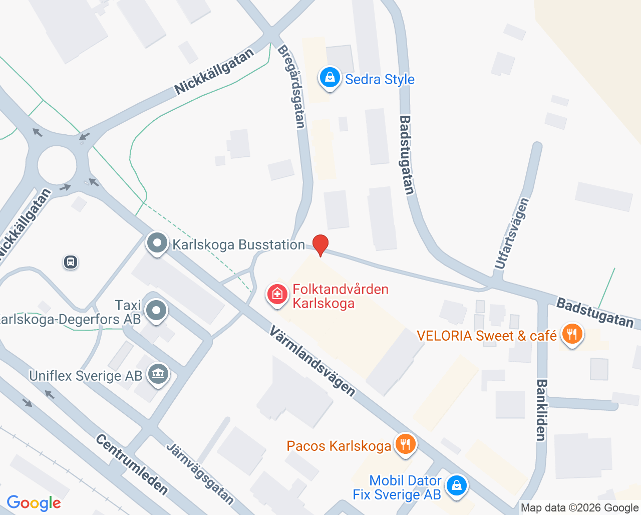 Karta till Psykologmottagningen mödra- och barnhälsovård västra länsdelen