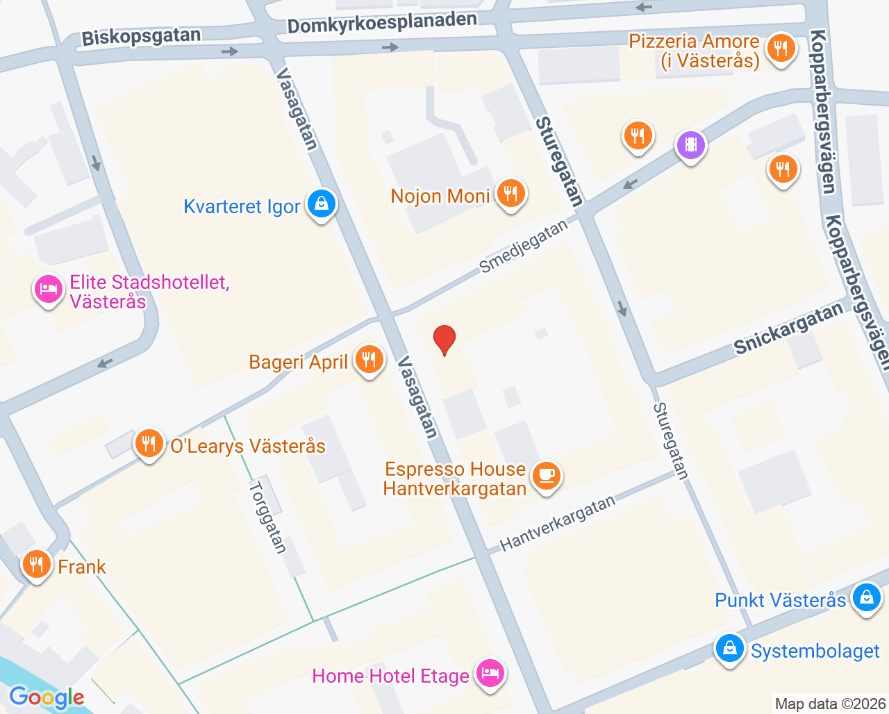 Karta till Synsam Recycling Outlet Västerås
