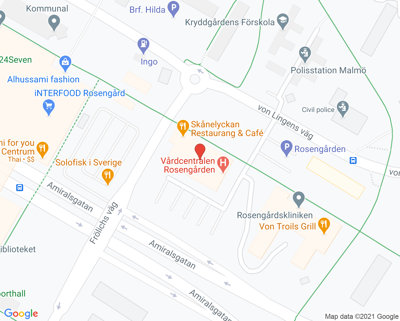 Karta till Flyktinghälsan