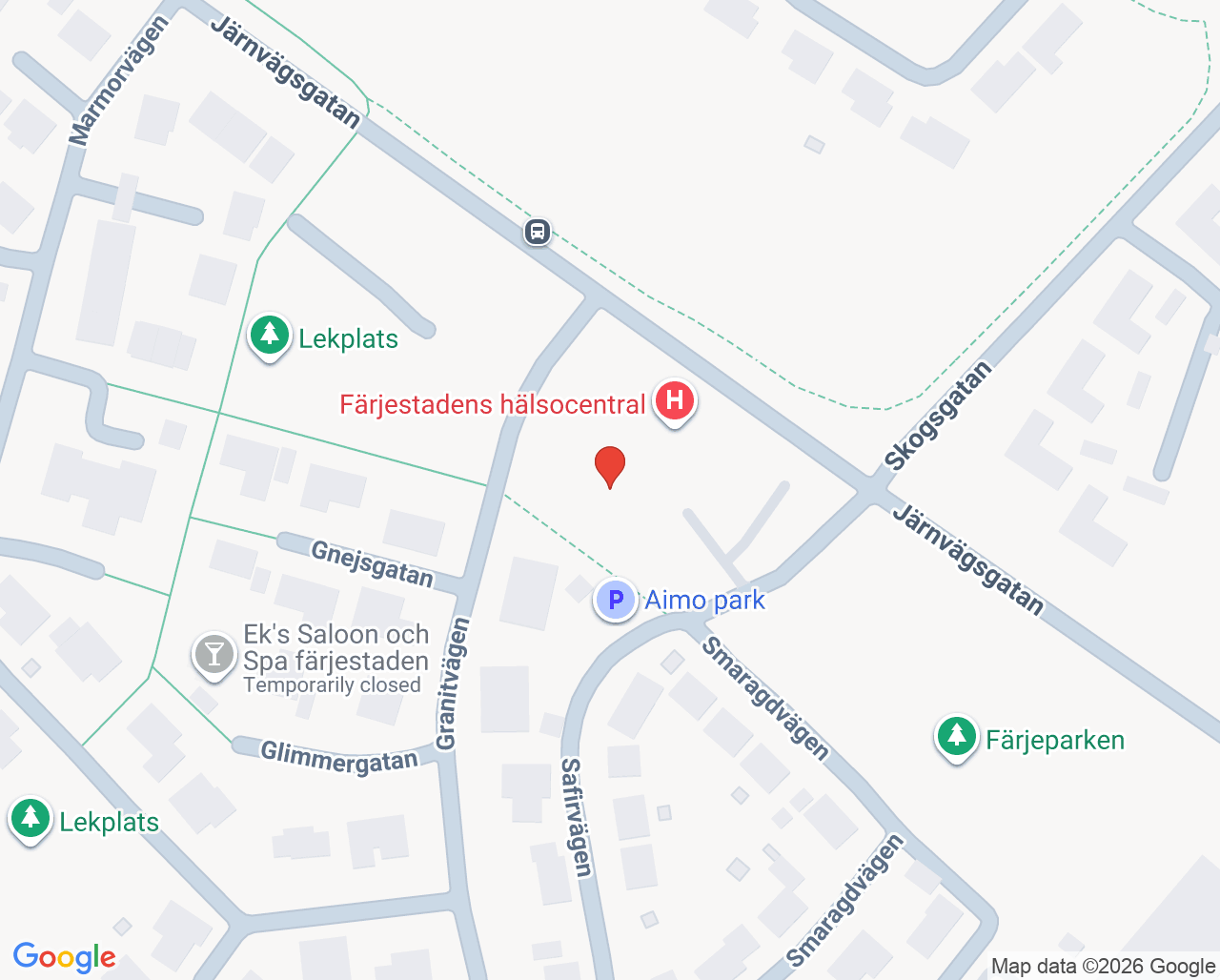Karta till Barnhälsovårdsmottagningen familjecentralen Färjestaden