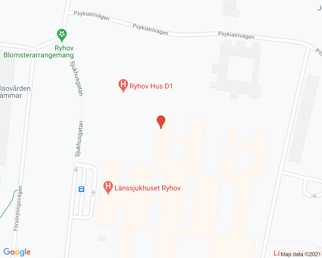 Karta till Behandlingsenheten hud Länssjukhuset Ryhov