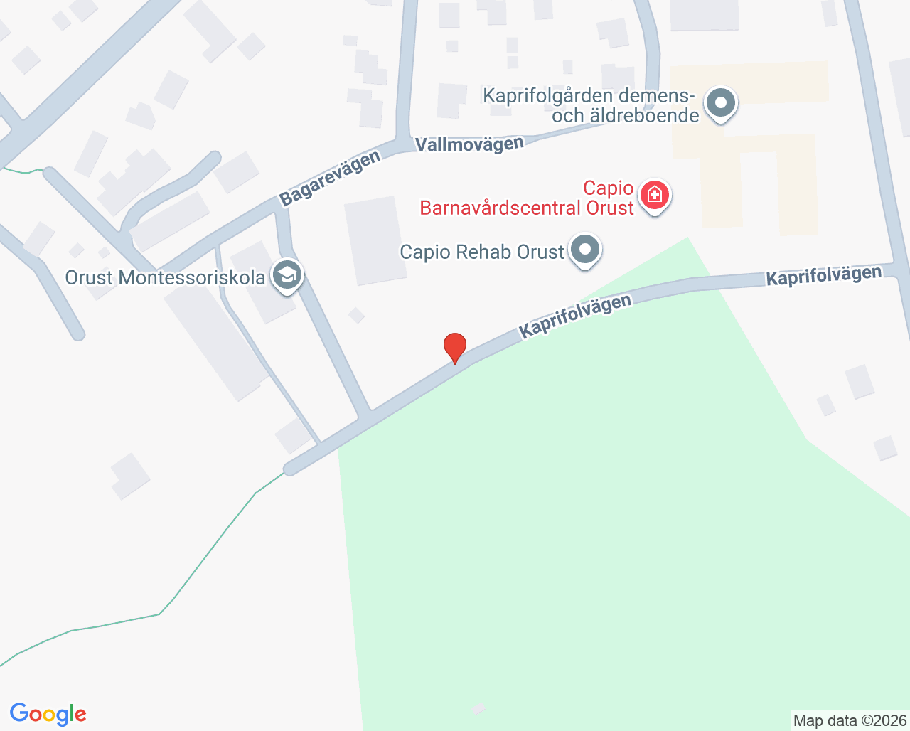 Karta till Capio Rehab Orust, Henån