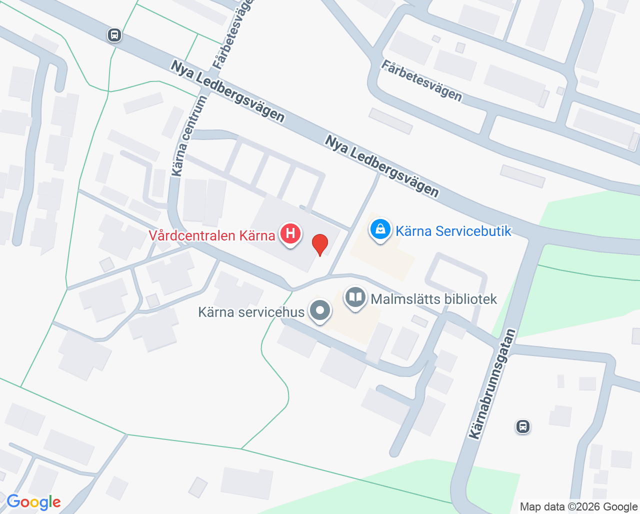 Karta till Barnavårdscentralen, Vårdcentralen Kärna