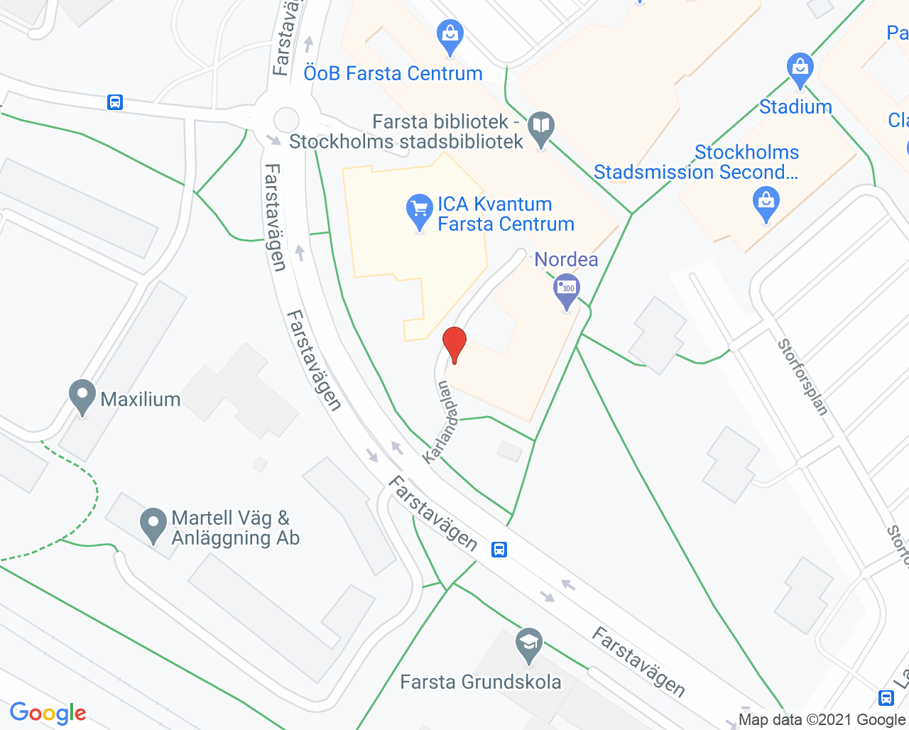 Karta till Meliva Ortopedi och handkirurgi Farsta, Meliva DBI AB