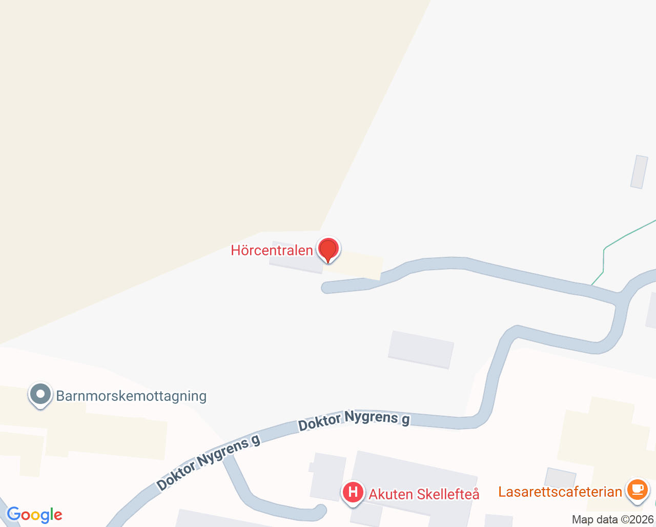 Karta till Hörcentral Skellefteå