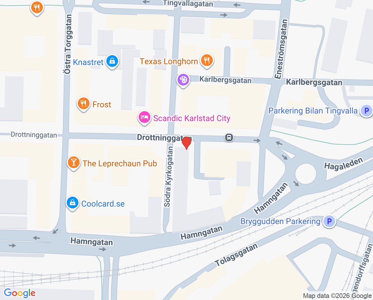 Karta till Ortodontikliniken Karlstad
