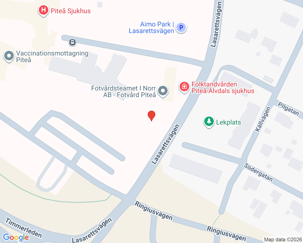 Karta till Bild- och funktionsmedicin Piteå