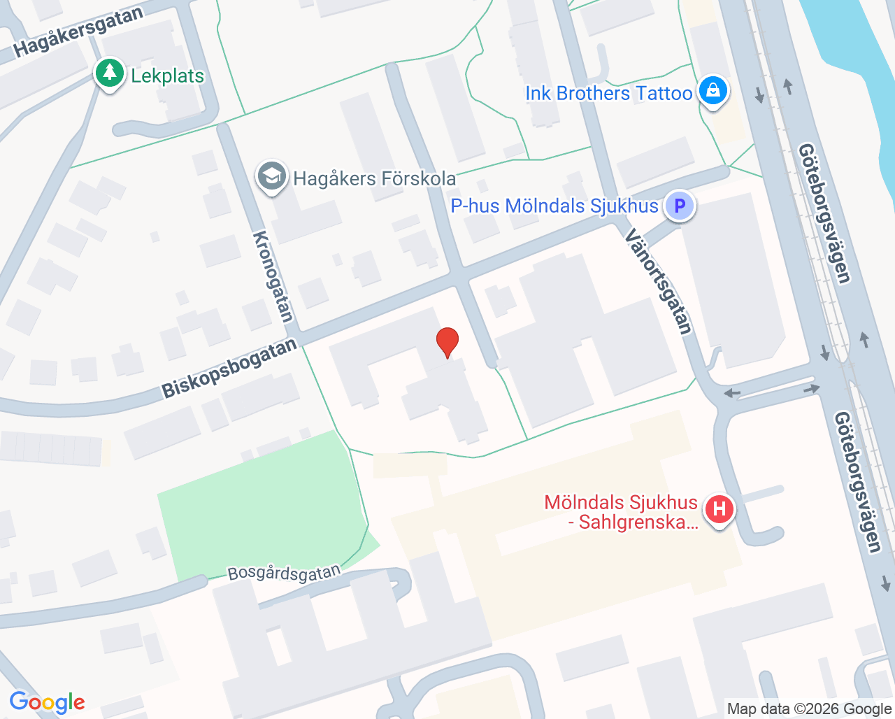 Karta till Avdelning 240 psykos Mölndal, Mölndal